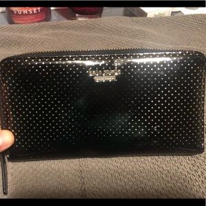 Black and gold polka dot Kate spade wallet